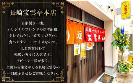 一口ギョーザ 100個 (10人前) ／ 宝雲亭本店とり福 餃子 一口餃子 ぎょうざ ひとくちぎょうざ 豚肉 一口サイズ 食べやすい 中華 中華料理 長崎県 長崎市
