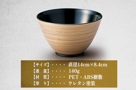 金刷毛多用大椀 φ14×8.4cm 食洗機・レンジ対応 黒