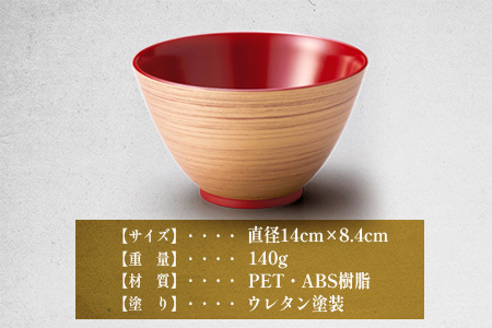 金刷毛多用大椀 φ14×8.4cm 食洗機・レンジ対応 吟朱