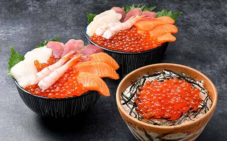 いくらたっぷり海鮮丼セット 2人用 イクラ いくら 海鮮丼 刺身 真空パック 小分け 北海道いくら 秋鮭 秋鮭イクラ 新鮮 海鮮 F4F-8626