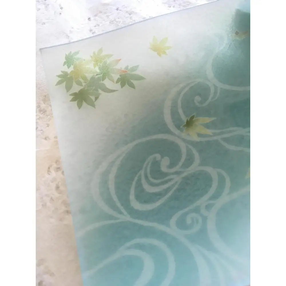 そめゆら　お皿ペアセット　【桜と楓の流水】