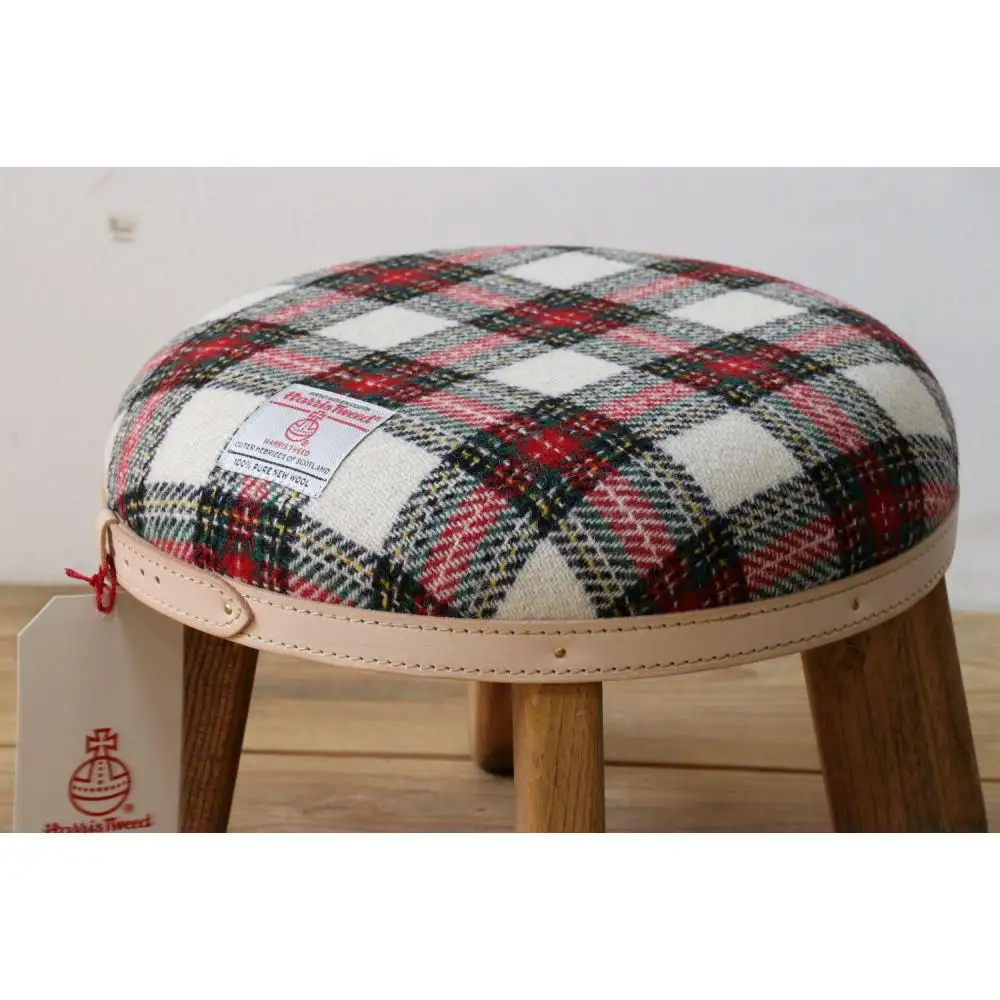 まぁるいスツール【イタリアンチェック】 子供 椅子イスキッズ HARRIS TWEED（ハリスツイード）家具
