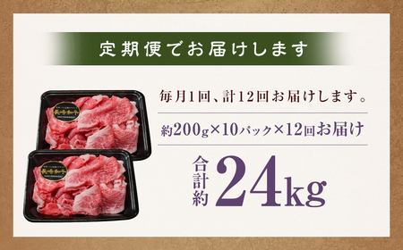【全12回定期便】【A4～A5ランク】長崎和牛特選切り落とし 約2kg (200g×10パック) 牛肉 肉 牛 和牛 国産牛 国産 長崎和牛 すき焼き 焼肉 バーベキュー 小分け 冷凍 長崎