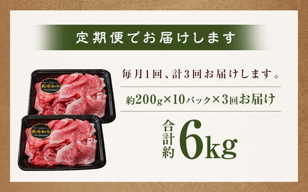 【全3回定期便】【A4～A5ランク】長崎和牛 特選 切り落とし 約2kg (200g×10パック) 牛肉 肉 牛 和牛 国産牛 国産 長崎和牛