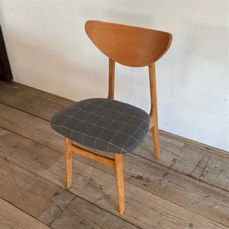 Karl Dining Chair リボン グレー ミディアムブラウンフレーム【SWOF】_雑貨・日用品 椅子・チェア・ソファ 家具・インテリア _【1539049】