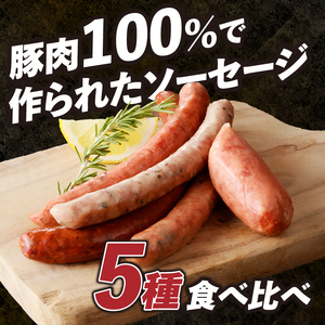フランクセットソーセージ5種　150g×1パック ソーセージ フランク 詰合せ 5種 食べ比べ セット チョリソー シポラタ バジル 大葉 ジャーマン 荒挽きフランク 各1本 150g×1 オールポーク 豚肉100％ 天然腸 手作り お手軽 食べきり おつまみ キャンプ バーベキュー ウインナー 山梨県 北杜市 [h038]