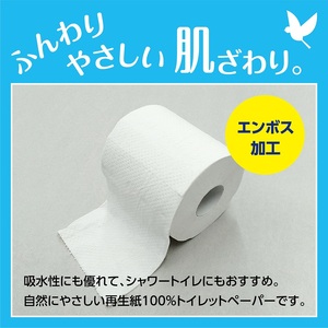 トイレットペーパー ベストナイン ダブル 72ロール (9R×8パック) (1ロール 40m) 地球にやさしい 再生紙100% 吸水性 シャワートイレにも 無地 省スペース 備蓄 防災 日用品 消耗品 生活応援 生活用品 富士市 【配送不可地域：沖縄本島・離島】 [sf068-019]