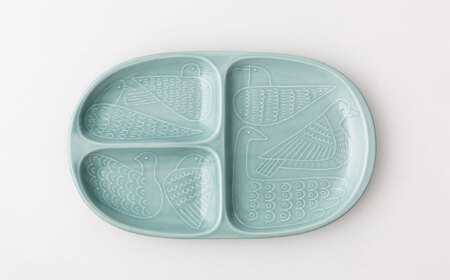 【波佐見焼】bird プレート 2点セット（藍×緑） 【アイユー】[UA39]