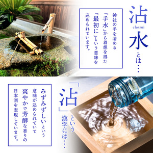 日本酒 沾水（Chosui）3本セット（14度・15度・16度 各300ml）【 日本酒 酒 若宮酒造 贈り物 国産 プレゼント ギフト 贈答 こだわり 特産品 オリジナル 綾部 京都 】