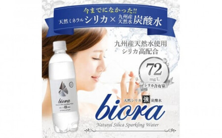 biora天然シリカ炭酸水 500ml×24本×3回 炭酸水 シリカ ミネラル 美容 飲料水 軟水 天然水 大分県 玖珠町 健康 九州 採水 防災 備蓄 定期便 500ml 72mg/l 硬度43.1 健康志向 酸素 吸収 継続 サプリメント