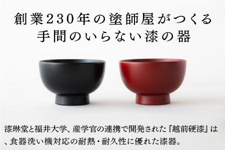 【大本山永平寺御用達 漆琳堂】 食洗機対応の大きめの漆塗り椀 一乗椀 4.5寸＜越前漆器＞黒