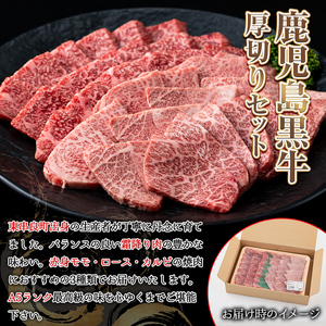 鹿児島県産 黒毛和牛 A5 極上焼肉 (赤身(モモ)・ロース・カルビの厚切り) 合計500g 前田畜産たかしや 0261715a