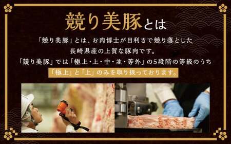 【全3回定期便】長崎県産「競り美豚」ロース 切り落とし 1.5kg 計4.5kg  (1.5kg×3回) ／ 競美豚 競り美豚 ロース 切り落とし 切落し きりおとし 肉 お肉 豚肉 豚 国産 しゃぶしゃぶ 肉のマルシン 長崎県 長崎市