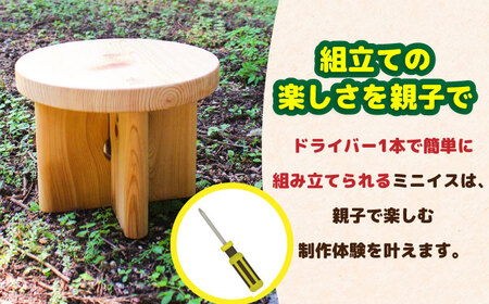 ひのき 組立て ミニイス 「ちょこん」/ ヒノキ ひのき 檜 椅子 いす DIY 組み立て / 亀山市 / 三栄林産株式会社[AMAD008]