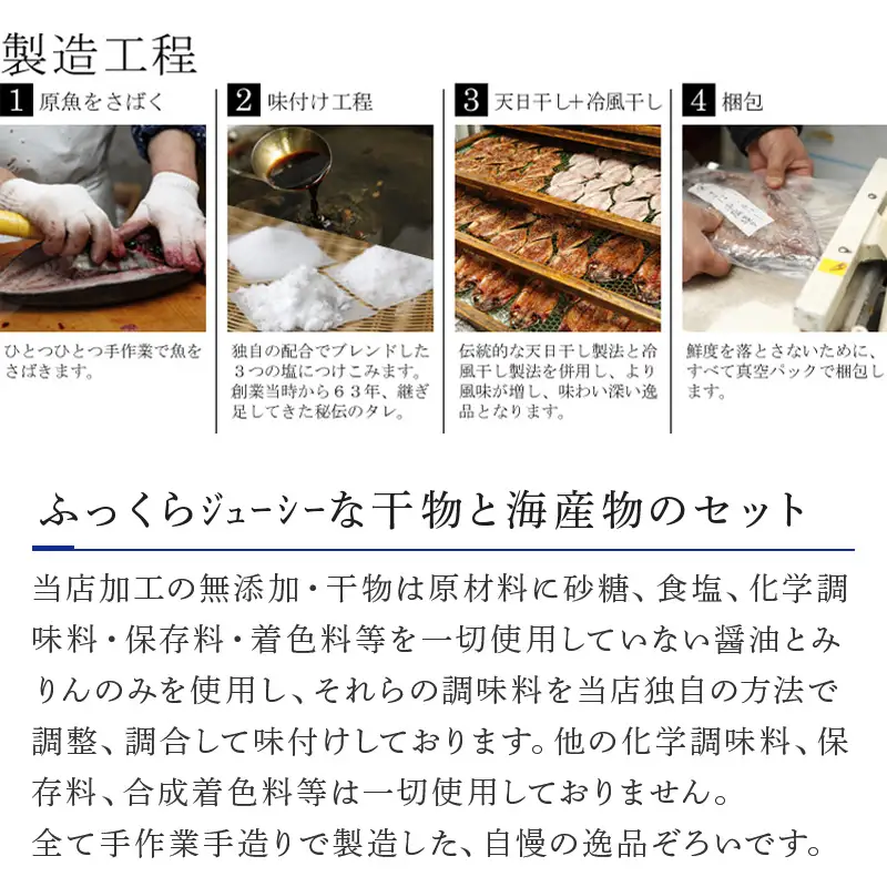 唐津産 極選 高級 海産物【無添加】干物・海宝セット 旬サバ干物 旬アジ開き 旬アジみりん 天然鯛一夜干し（旬の白身魚干物） 無着色 明太子 唐津産 塩ウニ 佐賀 呼子イカ ミシュラン☆獲得掲載店料理長手作り イカしゅうまい 