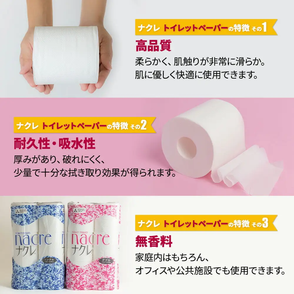 ナクレ ティッシュペーパー20箱 ＆ トイレットロール (ダブル) 48個 【福祉施設支援】 E0292