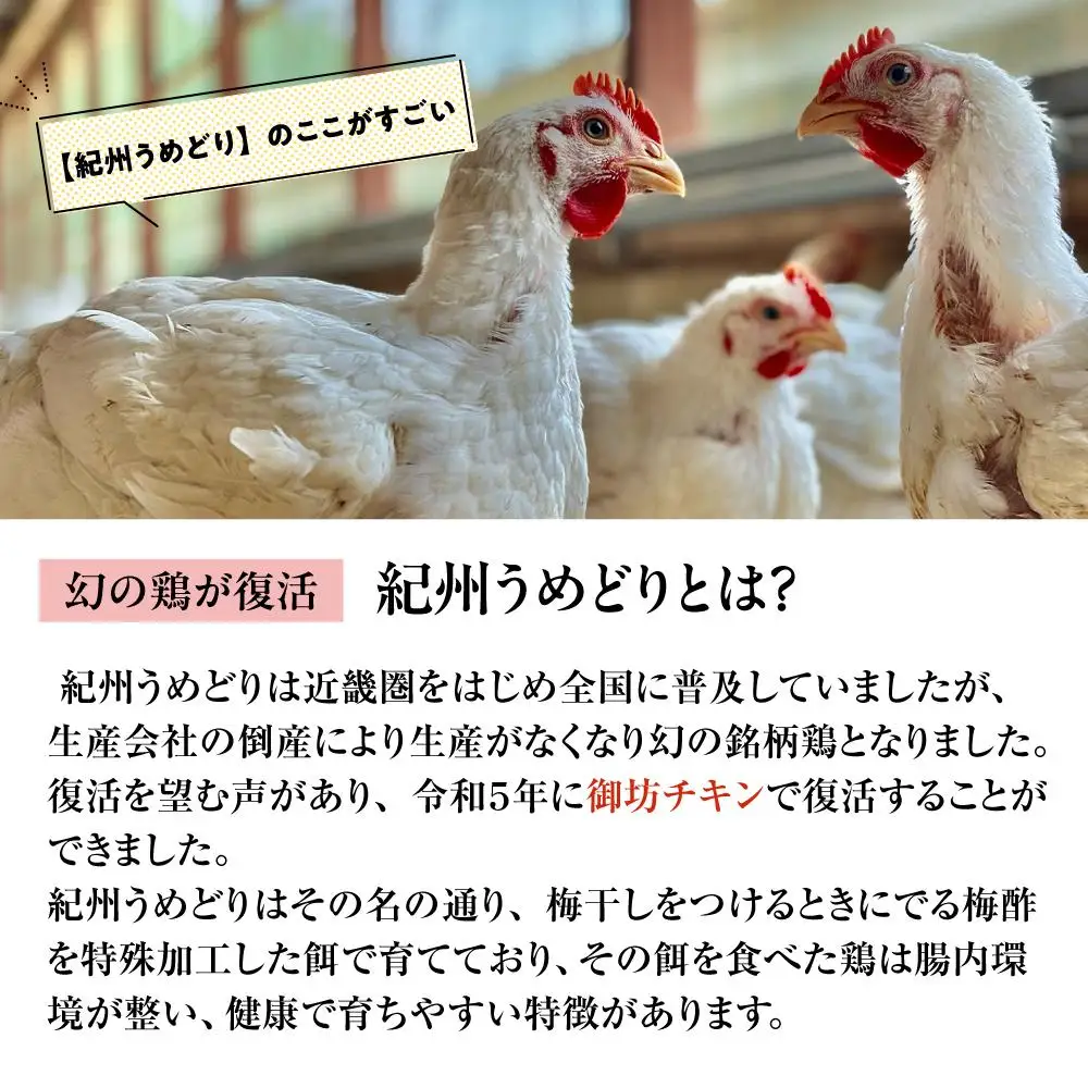 紀州うめどり もも肉 4枚 合計 約1kg セット 冷凍 鶏肉 鶏 地鶏 肉