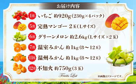 【数量・期間限定】旬のフルーツ6ヶ月定期便vol.3 果物定期便 くだもの フルーツ 定期便 マンゴー みかん いちご