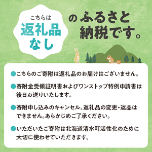 【返礼品なし】北海道清水町への寄附 応援 支援 寄付のみ 返礼品なし (1口：10,000円)【 寄附 おうえん 応援 しえん 支援 応援したい おうえん寄付金 応援寄付金 寄付のみ 返礼品なし 返礼品なしの寄附 】_S038-0003