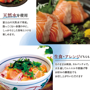 富士頂純サーモン 刺し身セット 半身分3分割 600g以上 富士山麓のきれいな天然水で養殖された安心安全な国産サーモン 刺身 小分け 生食サーモン 国産 海鮮丼 カルパッチョ 生食 海鮮 冷凍 人気 フィレ 切り身 皮なし 骨なし 骨取り ムニエル 刺身 [注目]【n0556_nes_A】