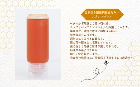国産天然栗はちみつ スタンドボトル 2本(200g×2本)  | ハチミツ 蜂蜜【株式会社渡辺養蜂場】