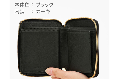 SOMES ラウンド 二つ折り 財布 (ブラック) WF-17 [ソメスサドル 北海道 砂川市 12260677-a] 