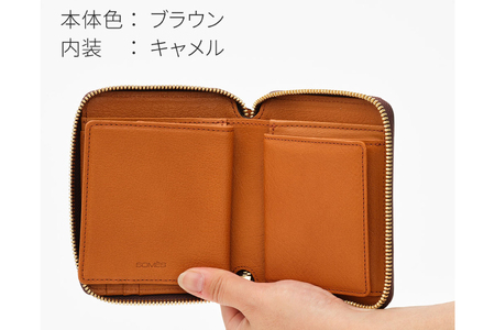 SOMES ラウンド 二つ折り 財布 (ブラウン) WF-17 [ソメスサドル 北海道 砂川市 12260677-b] 