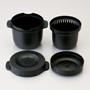 電子レンジ専用 スチーム ご飯メーカー (ブラック) キッチン 炊飯器 スケーター株式会社 7-015 (41178-6-MWMR1)