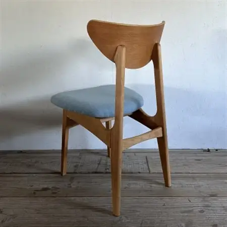 Karl Dining Chair NC ライトブルー ミディアムブラウンフレーム【SWOF】_雑貨・日用品 椅子・チェア・ソファ 家具・インテリア _【1550687】