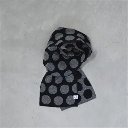 【 OTA KNIT 】ちくちくしないマフラー dot(ネイビー × グレー)_装飾品・工芸品 マフラー・手袋 服飾小物 _【1554335】