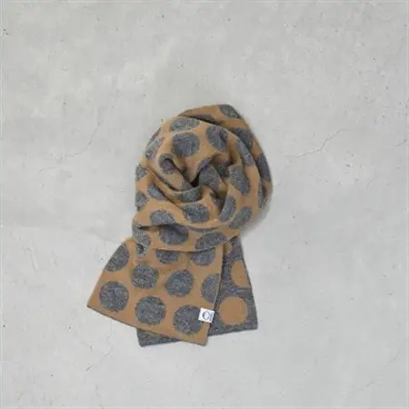 【 OTA KNIT 】ちくちくしないマフラー dot(キャメル × グレー)_装飾品・工芸品 マフラー・手袋 服飾小物 _【1554339】
