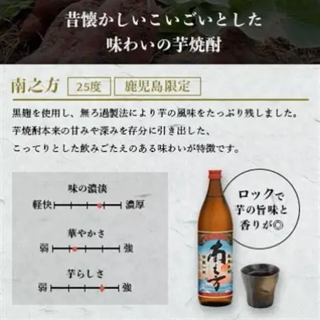 【本格焼酎】枕崎・南之方【薩摩酒造の逸品と鹿児島限定の焼酎】720ml/900ml A4-4_酒・アルコール 芋焼酎 焼酎 _【配送不可地域：離島】【1551073】
