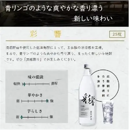 【本格焼酎】こだわりの焼酎『枕崎』・炭酸割りに最適『彩響』【720ml/900ml】A5-5_酒・アルコール 芋焼酎 焼酎 _【配送不可地域：離島】【1551080】