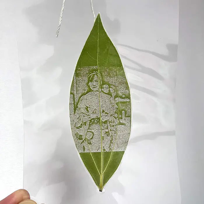 しおり | 葉っぱ 葉 栞 切り絵 デザイン アート オリジナル 1点もの 手作り ハンドメイド 葉 自然 風合い シンプル おしゃれ 可愛い 雑貨 デザイン ラミネート加工 埼玉県 越谷市