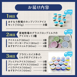 【3回定期便】アイス食べ比べ定期便【北海道物産展で大人気 自分へのご褒美 食後のデザート ノンホモ牛乳 グラスドロップミルク ブラウンスイス牛のミルク あすなろ 牧場 カップ ソフト アイス セット 牛乳 ノンホモ牛乳 グラスドロップ 無添加 チーズ ミルク バニラ 小豆 ブラウンスイス 完全放牧 スイーツ おやつ デザート 北海道物産展で人気 贈り物 お取り寄せ 北海道 清水町】_S999-0007