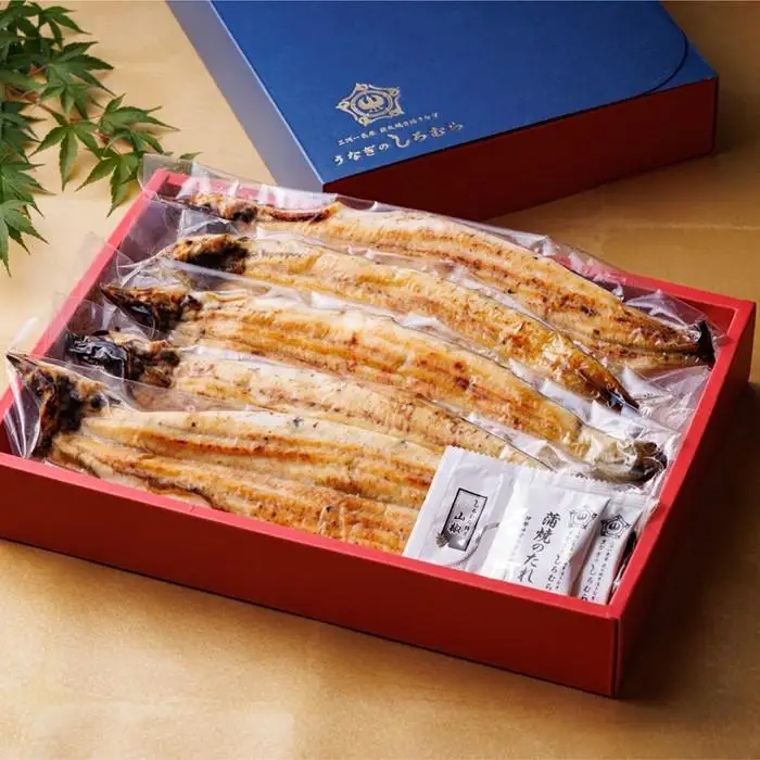 三河一色産手焼き炭火焼き活うなぎ白焼き　5尾セット