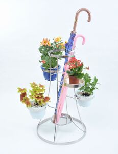 ガーデニング用品 フラワースタンド シンプル ／ 大河内 傘立て ガーデンラック 鉢置き 園芸 インテリア フラワーラックステンレス 三重県 度会町