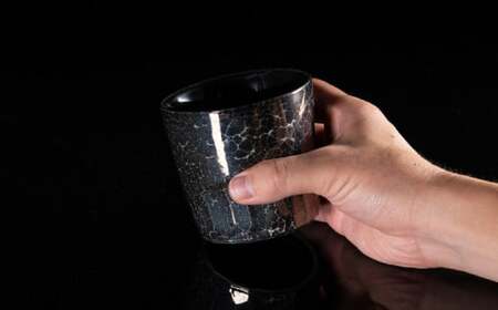 【世界でグランプリ受賞】有田焼 大理石のような質感 ロックカップ 麟 Lin Marble Old Black Pearl 1個【金照堂】ロックグラス ウイスキーグラス 焼酎グラス 酒器 ブラックペール ブラック 黒 ギフト A45-374