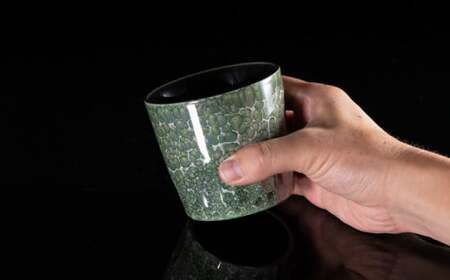 【世界でグランプリ受賞】有田焼 大理石のような質感 ロックカップ 麟 Lin Marble Old Ivy 1個【金照堂】ロックグラス ウイスキーグラス 焼酎グラス 酒器 アイビー グリーン 緑 ギフト A45-375