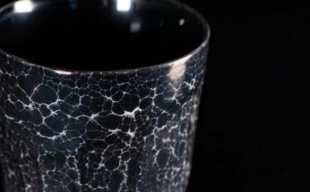 【世界でグランプリ受賞】有田焼 大理石のような質感 ロックカップ 麟 Lin Marble Old 2個 (Black Pearl & Pink Gold)【金照堂】ウイスキーグラス 焼酎グラス ロックグラス ブラックペール ピンクゴールド ギフト A90-45