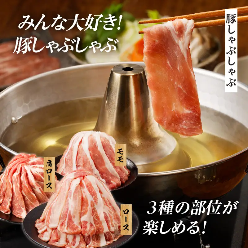 【2週間以内発送】全部小分けシート巻き!!宮崎県産豚しゃぶしゃぶ3種盛りセット合計2.2kg 肉 豚 豚肉 おかず 国産_T041-0055-2W