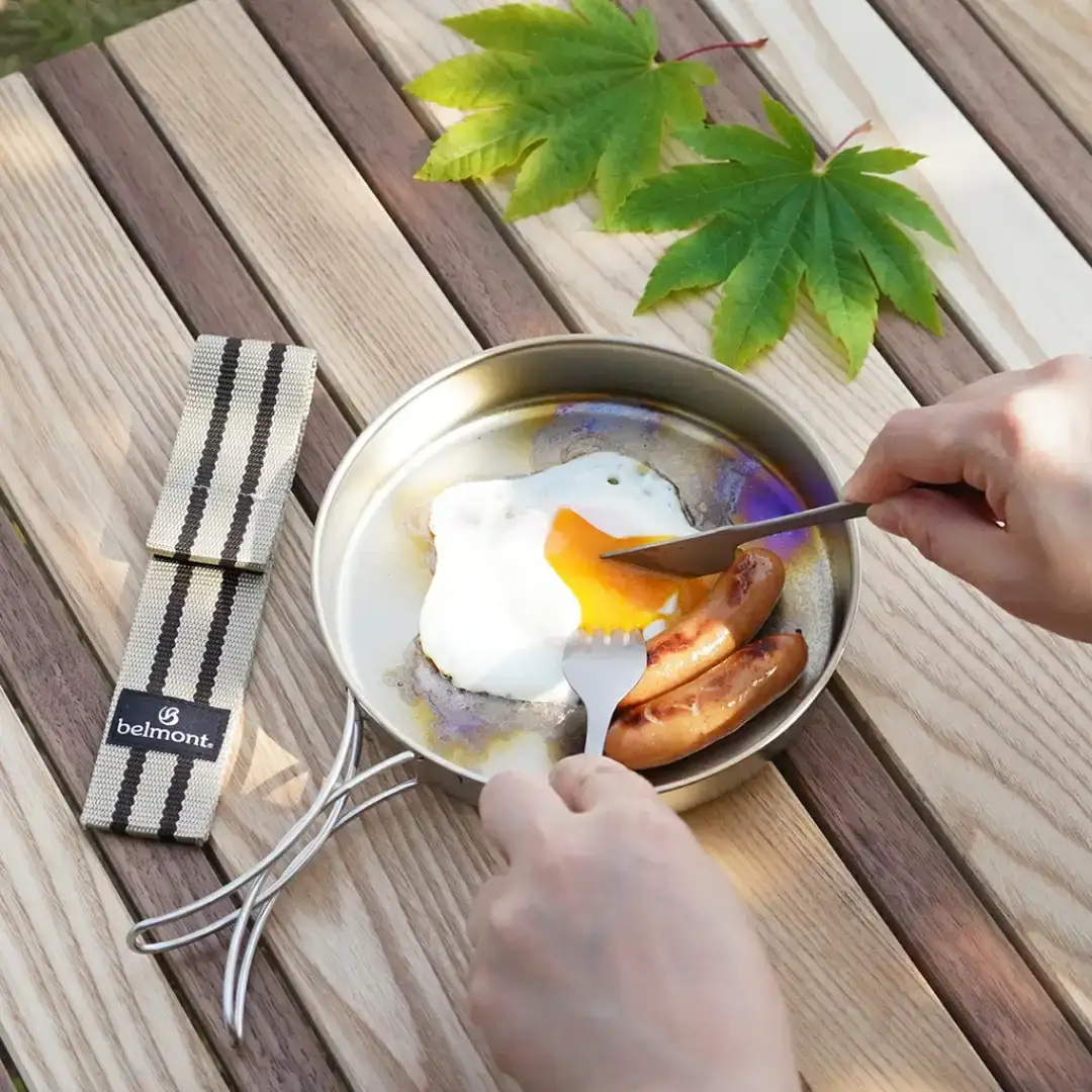 [ベルモント] チタンクッカー4点セット(L) ケース付 アウトドア用品 キャンプ用品 登山 防災 アウトドアギア 燕三条製 【035S027】