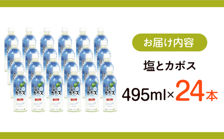 塩とカボス 495ml×24本 ジュース 塩 カボス  [ARDC015]