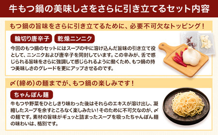 もつ鍋 もつ鍋セット 6人前(2人前×3セット)  本格醤油味 ちゃんぽん付き 国産牛小腸100％使用 送料無料《30日以内に出荷予定(土日祝除く)》 牛もつ 唐辛子 ニンニク セット 博多 国産 ヤマタカ醤油 牛 冷凍食品 冷凍 鍋 鍋セット