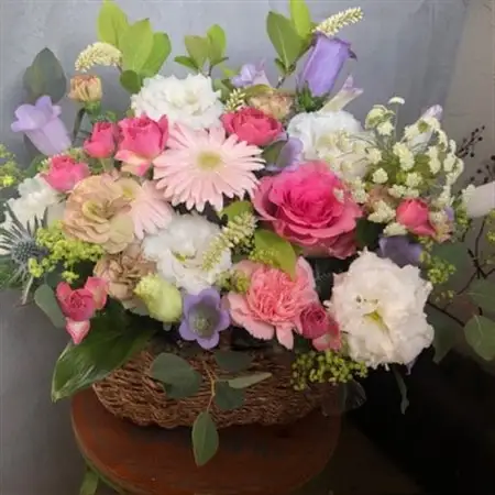 バスケットフラワーアレンジメント_花・観葉植物  花 _【配送不可地域：離島・北海道・九州】【1556517】