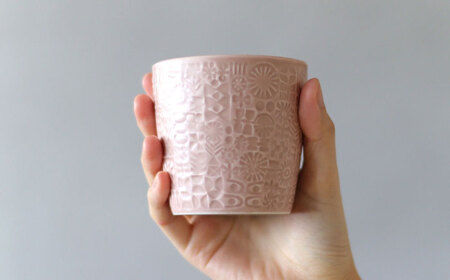 【波佐見焼】PATTERNED CUP ペア2色セット morning mist + antique rose　【BIRDS’ WORDS】[CF069]