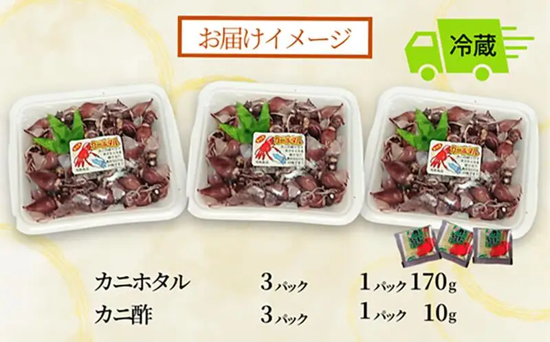 カニホタル 170g×3パック 冷蔵 【令和9年3月以降発送予定】 ほたるいか ホタルイカ 49-04 