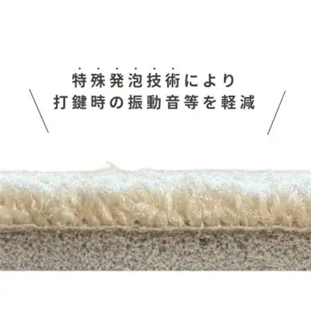 打鍵時の音などをカットする防音ピアノマット「防音専科」 1枚 電子ピアノ用 ホワイトベージュ【1558407】