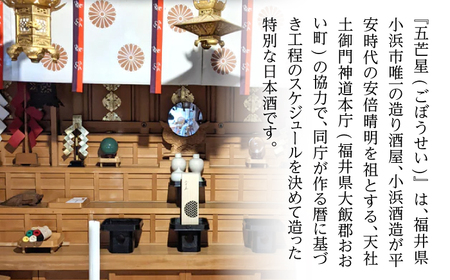 ミラノ酒チャレンジ2023 最高位賞受賞 特別純米大吟醸『五芒星(ごぼうせい)』 [BFBA003]