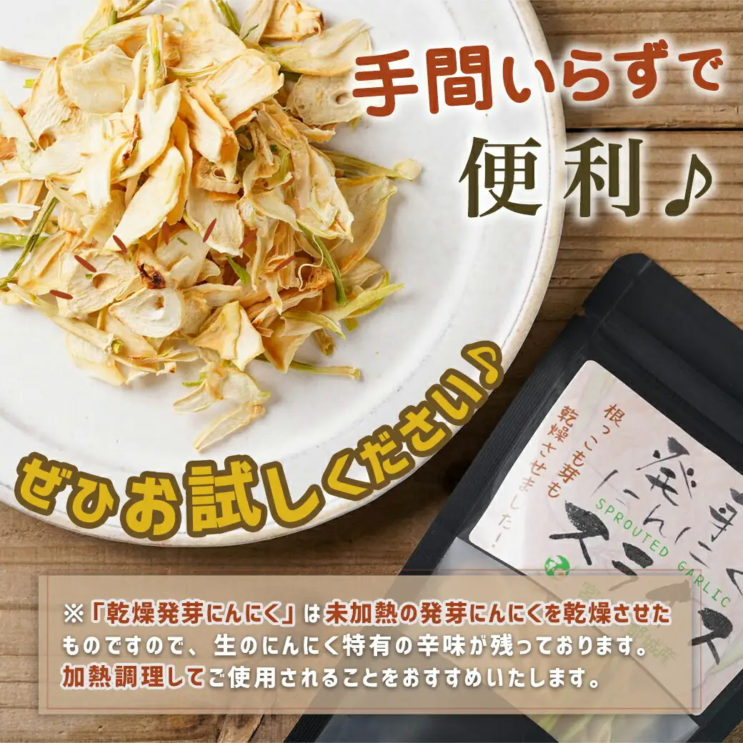 乾燥発芽にんにく【スライス】3袋セット※ポスト投函〔LB-C902〕_(都城市) 発芽 にんにく 乾燥 ニンニクスライス
